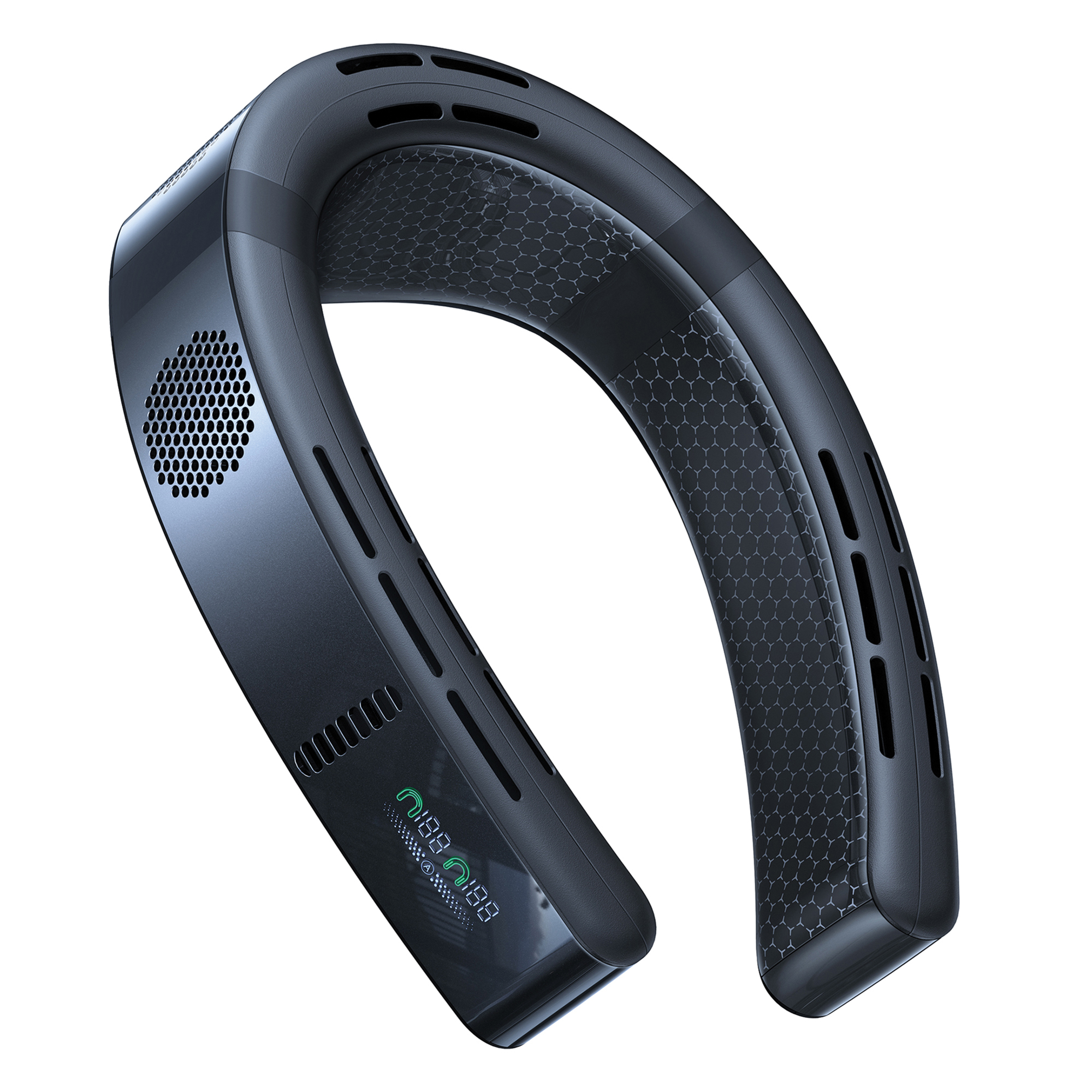 Torras Coolify Cyber Smart AI-Control Personal Portable Bladeless Neck Fan — Cascade Black, Model# TORS00FG6A001